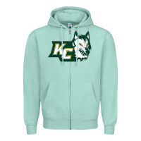 Seafoam keuka college wolf vectorized Zipper Hoodie - linhVisuals