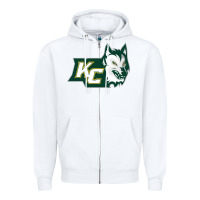 White keuka college wolf vectorized Zipper Hoodie - linhVisuals