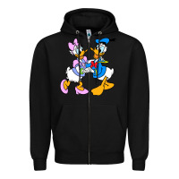 Black donal duck Zipper Hoodie - linhVisuals