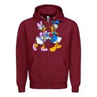 Burgundy donal duck Zipper Hoodie - linhVisuals