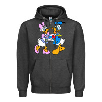 Charcoal Heather donal duck Zipper Hoodie - linhVisuals