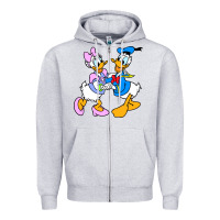 Heather Grey donal duck Zipper Hoodie - linhVisuals