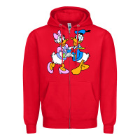 Red donal duck Zipper Hoodie - linhVisuals