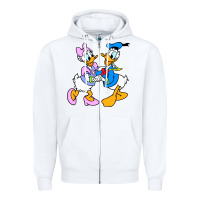 White donal duck Zipper Hoodie - linhVisuals