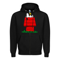 Black peanuts the doghouse Zipper Hoodie - linhVisuals