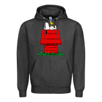 Charcoal Heather peanuts the doghouse Zipper Hoodie - linhVisuals