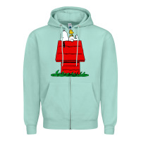 Seafoam peanuts the doghouse Zipper Hoodie - linhVisuals