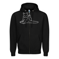 Black cat butt white Zipper Hoodie - linhVisuals