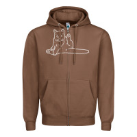 Chestnut cat butt white Zipper Hoodie - linhVisuals