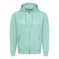 Seafoam cat butt white Zipper Hoodie - linhVisuals