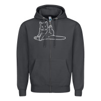 Smoke cat butt white Zipper Hoodie - linhVisuals