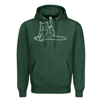 Cat Butt White Zipper Hoodie | Teevron