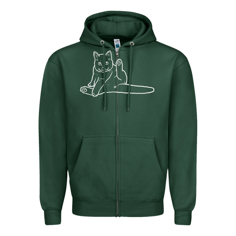 Cat Butt White Zipper Hoodie by linhVisuals | Teevron