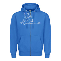 True Royal cat butt white Zipper Hoodie - linhVisuals