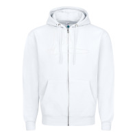 White cat butt white Zipper Hoodie - linhVisuals