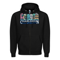 Black charleston rainbow road   charleston south carolin Zipper Hoodie - linhVisuals