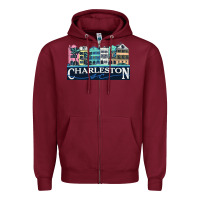 Burgundy charleston rainbow road   charleston south carolin Zipper Hoodie - linhVisuals