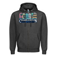Charcoal Heather charleston rainbow road   charleston south carolin Zipper Hoodie - linhVisuals