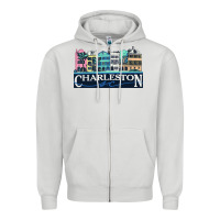 Dove Grey charleston rainbow road   charleston south carolin Zipper Hoodie - linhVisuals