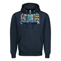 Navy charleston rainbow road   charleston south carolin Zipper Hoodie - linhVisuals