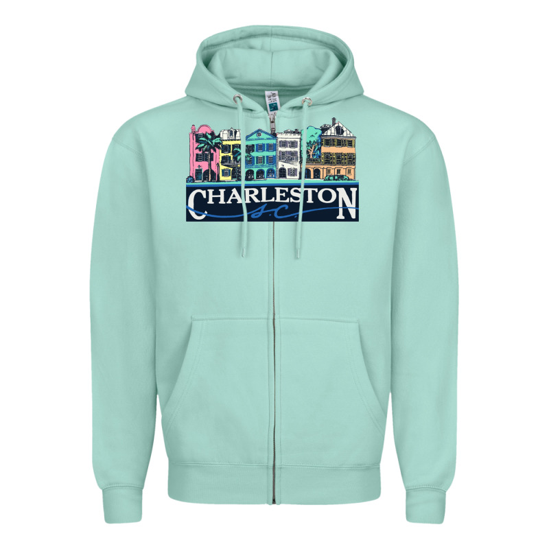 Charleston Rainbow Road   Charleston South Carolin Zipper Hoodie by linhVisuals | Teevron