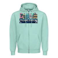 Seafoam charleston rainbow road   charleston south carolin Zipper Hoodie - linhVisuals