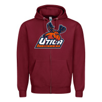 Burgundy utica pioneers vectorized Zipper Hoodie - linhVisuals