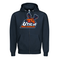 Navy utica pioneers vectorized Zipper Hoodie - linhVisuals