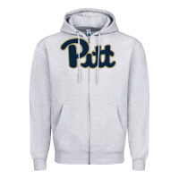 Heather Grey university of pittsburgh Zipper Hoodie - linhVisuals
