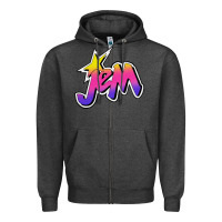 Charcoal Heather jem and the holograms musical Zipper Hoodie - linhVisuals