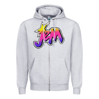 Heather Grey jem and the holograms musical Zipper Hoodie - linhVisuals