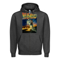 Charcoal Heather back to the future vintage Zipper Hoodie - linhVisuals