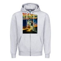Heather Grey back to the future vintage Zipper Hoodie - linhVisuals