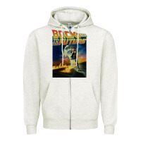 Oatmeal Heather back to the future vintage Zipper Hoodie - linhVisuals