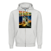 Dove Grey back to the future vintage Zipper Hoodie - linhVisuals