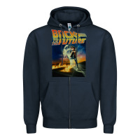Navy back to the future vintage Zipper Hoodie - linhVisuals
