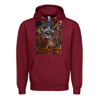 Burgundy Neil Peart cool Zipper Hoodie - linhVisuals