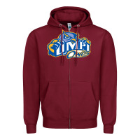Burgundy university of maine at presque isle vectorized Zipper Hoodie - linhVisuals