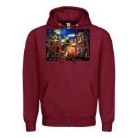 Burgundy Neil Peart encore Zipper Hoodie - linhVisuals