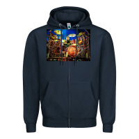 Navy Neil Peart encore Zipper Hoodie - linhVisuals