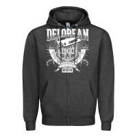 Charcoal Heather delorean machine Zipper Hoodie - linhVisuals