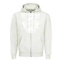 Oatmeal Heather delorean machine Zipper Hoodie - linhVisuals