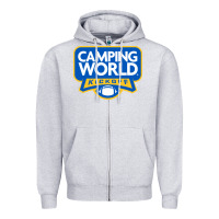 Heather Grey camping world, games Zipper Hoodie - linhVisuals