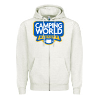 Oatmeal Heather camping world, games Zipper Hoodie - linhVisuals