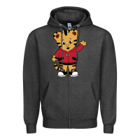 Charcoal Heather daniel tigers neighborhood Zipper Hoodie - linhVisuals