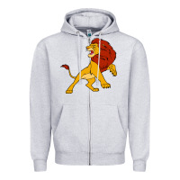Heather Grey mufasa the lion king Zipper Hoodie - linhVisuals