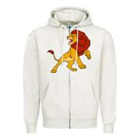 Oatmeal Heather mufasa the lion king Zipper Hoodie - linhVisuals