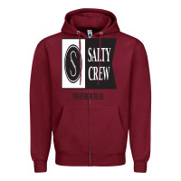 Burgundy salty crew Zipper Hoodie - linhVisuals