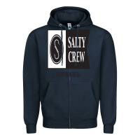 Navy salty crew Zipper Hoodie - linhVisuals