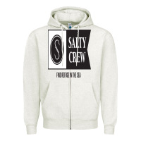 Oatmeal Heather salty crew Zipper Hoodie - linhVisuals